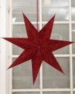 Julestjerne rød velour med glitter, 20 cm thumbnail