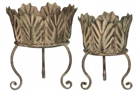 Plantekrukke med bein, Blad metall, brun