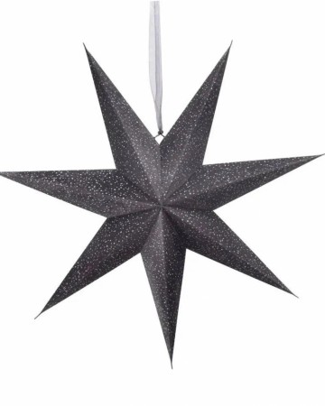 Julestjerne mørk grå velour med glitter, 60 cm