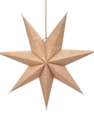 Julestjerne gull med glitter, 60 cm