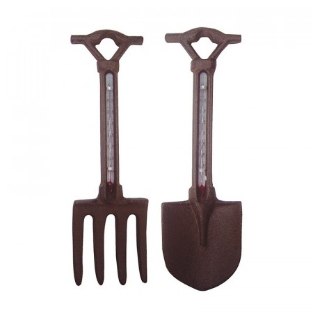 Termometer, spade, greip eller nøkkel